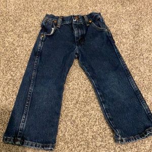 Dark blue toddler Wrangler jeans